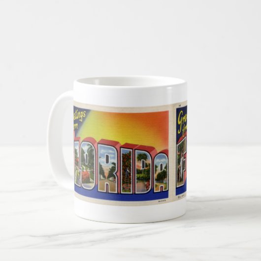 フロリダのコーヒー・マグ1からの挨拶 コーヒーマグカップ (正面左)