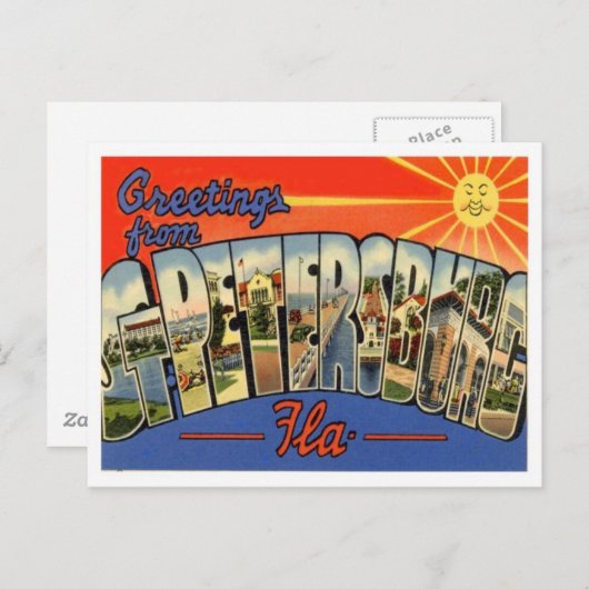 フロリダのサンクトペテルブルクからのご挨拶 ポストカード (正面/裏面)