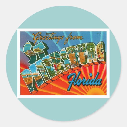 フロリダのサンクトペテルブルクからのご挨拶 ラウンドシール (正面)