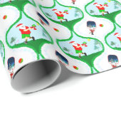 フロリダのサンタとピクルボールクリスマス ラッピングペーパー (ロールコーナー)