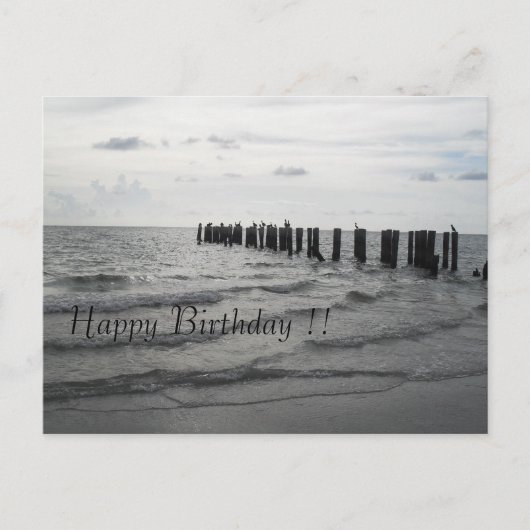 フロリダのストランドペリカンGeburtstagskarte ポストカード (正面)