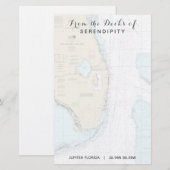 フロリダのデッキからあなたのボート名航海の 便箋 (正面/裏面)