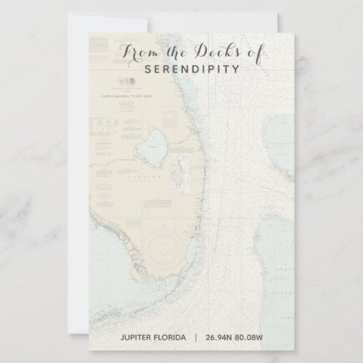 フロリダのデッキからあなたのボート名航海の 便箋 (正面)