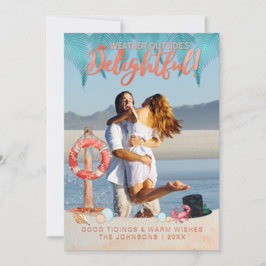 フロリダのトロピカルホリデーズクリスマス写真 シーズンカード (正面)