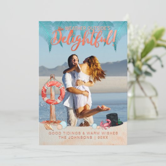 フロリダのトロピカルホリデーズクリスマス写真 シーズンカード (スタンド正面)