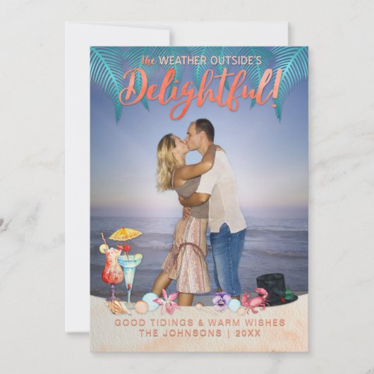 フロリダのトロピカルホリデーズクリスマス写真 シーズンカード (正面)