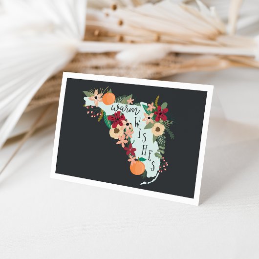 フロリダのノートカー図解入りの、写真付きのドからの温かい願い カード