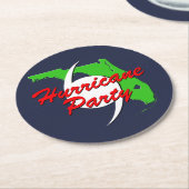 フロリダのハリケーンのパーティーあなたの色 ラウンドペーパーコースター (アングル)