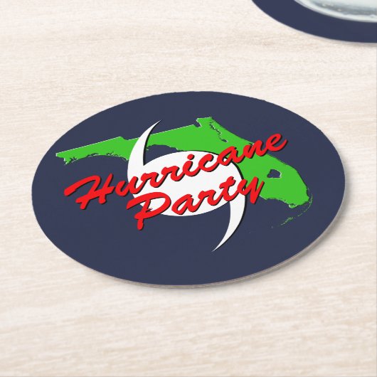 フロリダのハリケーンのパーティーあなたの色 ラウンドペーパーコースター (アングル)