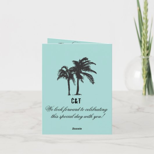 フロリダのパスポートの結婚式の保存日付 案内状 (裏面)