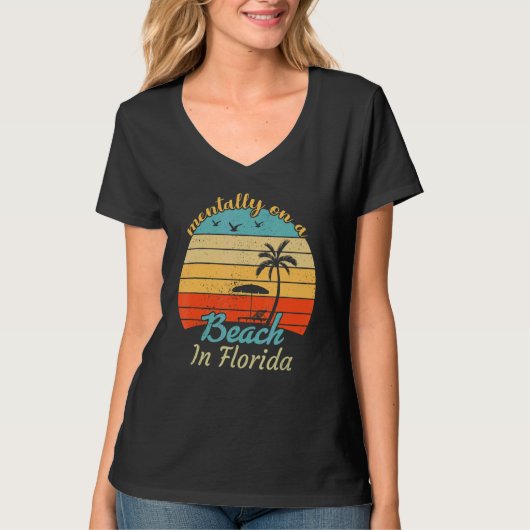 フロリダのビーチで精神的に Tシャツ (正面)