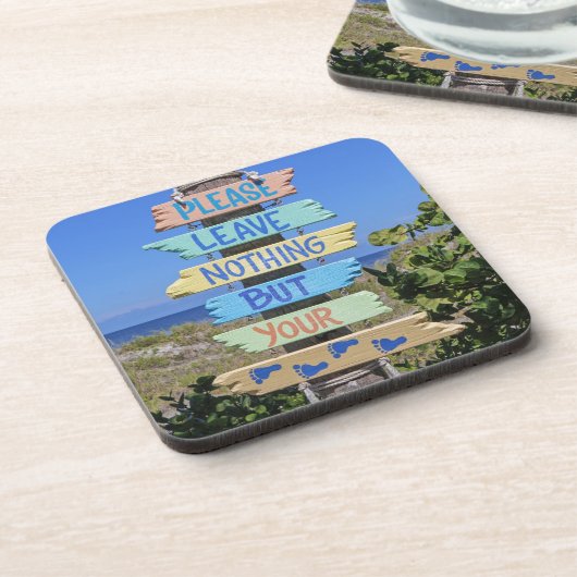 フロリダのビーチの印のコースター コースター (左側)