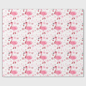 フロリダのフラミンゴの熱帯ビーチのクリスマスの休日 ラッピングペーパー (フラット)
