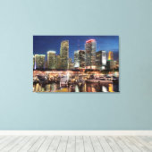 フロリダのマイアミのスカイラインシティ キャンバスプリント (インサイチュ (ウッドフロア))