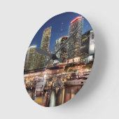 フロリダのマイアミのスカイライン都市 ラウンド壁時計 (傾斜)