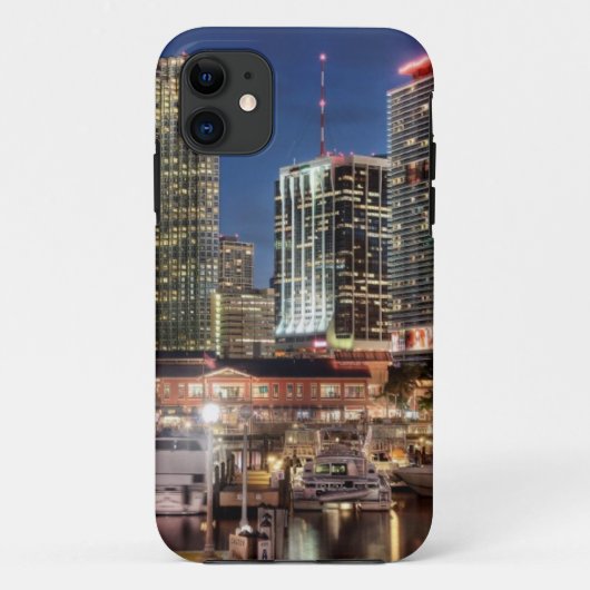 フロリダのマイアミのスカイライン都市 Case-Mate iPhoneケース (裏面)