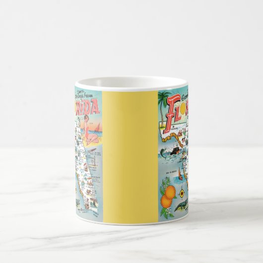 フロリダのマグ図解入りの、写真付きの氏からの挨拶 コーヒーマグカップ (中央)