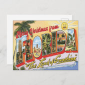 フロリダのメリークリスマスヴィンテージ ポストカード (正面/裏面)
