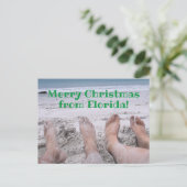 フロリダのメリークリスマス足オンビーチ シーズンポストカード (スタンド正面)