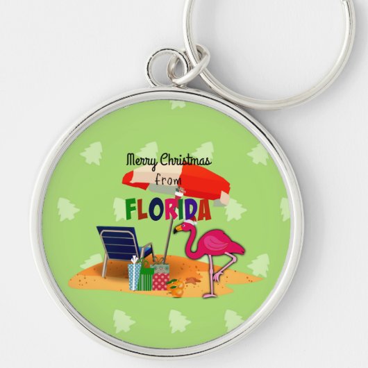 フロリダのメリークリスマス、カラフル キーホルダー (正面)
