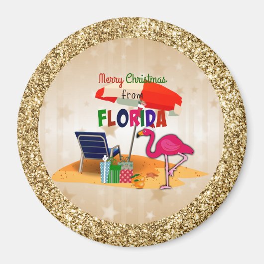 フロリダのメリークリスマス マグネット (正面)