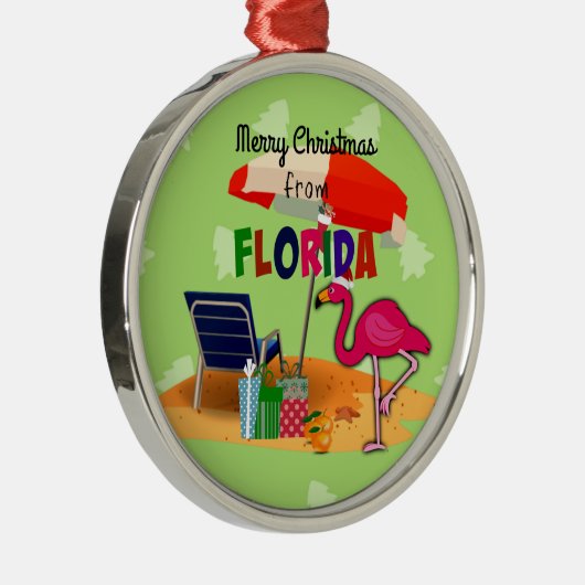 フロリダのメリークリスマス メタルオーナメント (右)