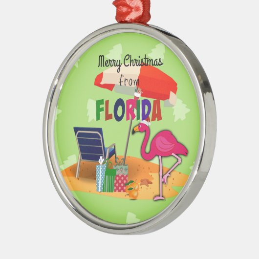 フロリダのメリークリスマス メタルオーナメント (左)