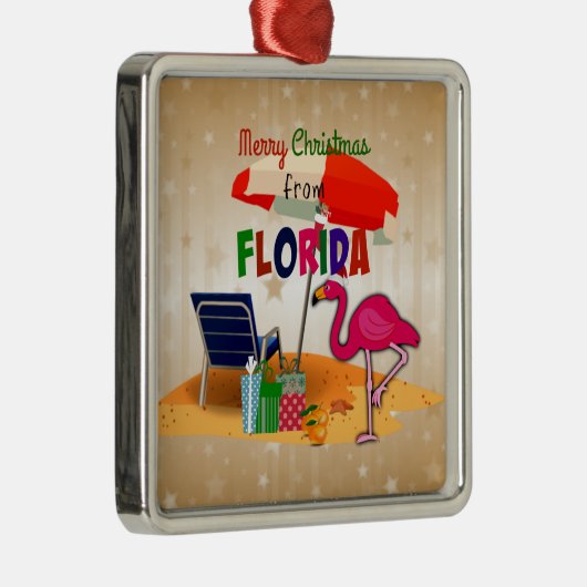 フロリダのメリークリスマス メタルオーナメント (右)