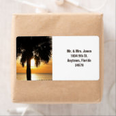 フロリダのヤシの木サンセット住所 シール。 ラベル (インサイチュ)