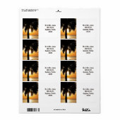 フロリダのヤシの木サンセット住所 シール。 ラベル (フルシート)