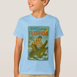 フロリダのワニレスリング | 笑えるレトロな海岸スタイル Tシャツ
