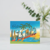フロリダのヴィンテージからの夕日との挨拶 ポストカード (スタンド正面)