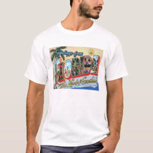 フロリダのヴィンテージの景色の手紙のTシャツ Tシャツ