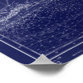 フロリダのヴィンテージマップ航海のグラフブルーアート ポスター (角)