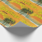 フロリダのヴィンテージ夕日のシーンからの挨拶 ラッピングペーパー (角)