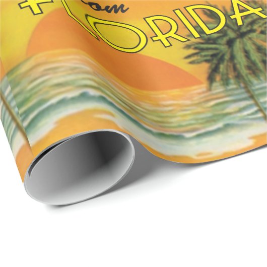 フロリダのヴィンテージ夕日のシーンからの挨拶 ラッピングペーパー (ロールコーナー)