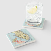 フロリダのヴィンテージ旅行地図の駄作 ストーンコースター (横)