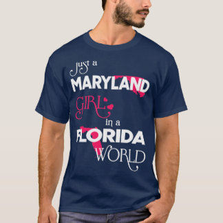 フロリダの世界に住むメリーランドの少女 Tシャツ