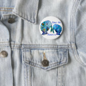 フロリダの保存鮮やかな青のマナティー 缶バッジ (インサイチュ)