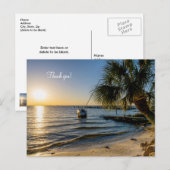 フロリダの傾いたパームツリーのサンセット感謝ポストカード ポストカード (正面/裏面)