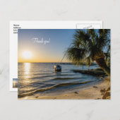フロリダの傾いたパームツリーの夕焼けサンセット感謝ポストカード ポストカード (正面/裏面)