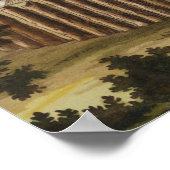 フロリダの先住民の村、彫刻 ポスター (角)