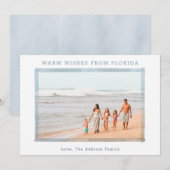 フロリダの写真クリスマスカード ビーチファミリー写真 シーズンカード (正面/裏面)
