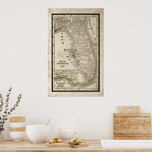フロリダの古地図 ポスター (キッチン)