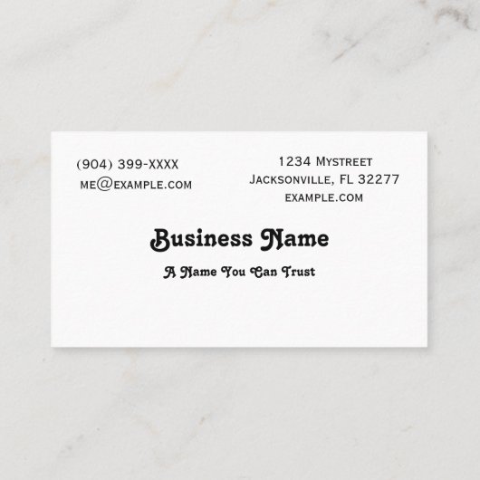 フロリダの名刺 名刺 (裏面)