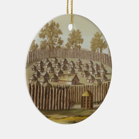 フロリダの固有の種族の村は、刻みます セラミックオーナメント (右)