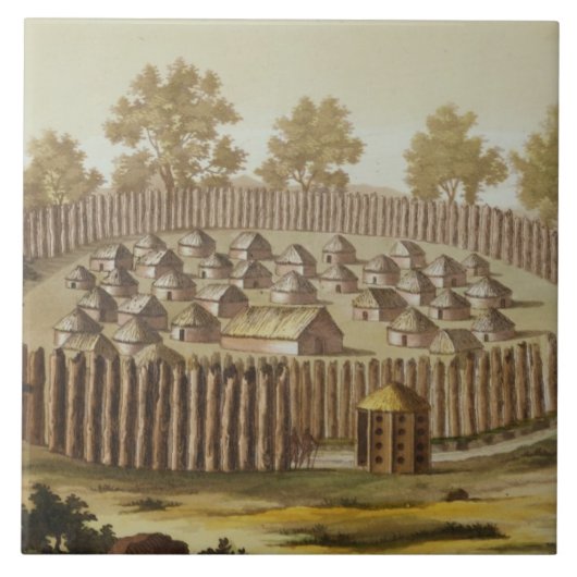 フロリダの固有の種族の村は、刻みます タイル (正面)