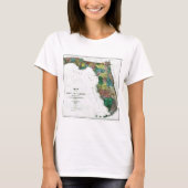 フロリダの地図および州の旗 Tシャツ (正面)