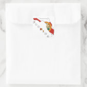 フロリダの地図の国旗 スクエアシール (バッグ)