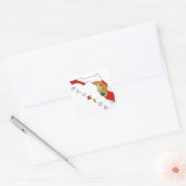 フロリダの地図の国旗 スクエアシール (封筒)